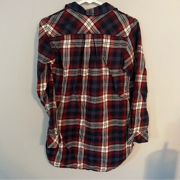 H&M LOGG Regular Fit Plaid Button Down Shirt Size 4 Shacket - Picture 2 of 6